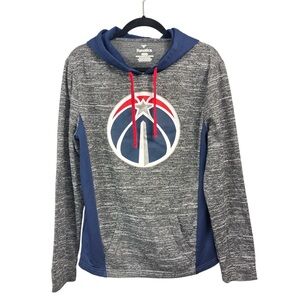 Fanatics Men's Medium Washington Wizards Pullover Hoodie Pocket Gray Navy Blue
